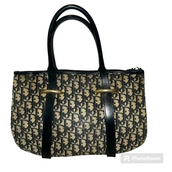 Vintage Christian Dior Navy Trotter Handbag Shoulder Bag Purse with COA - Picture 3 of 15